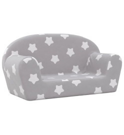 Canapé pour enfants à 2 places Gris clair étoiles Peluche douce