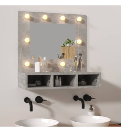 Armoire à miroir avec LED Gris béton 60x31,5x62 cm