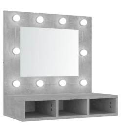 Armoire à miroir avec LED Gris béton 60x31,5x62 cm