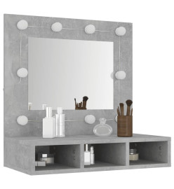 Armoire à miroir avec LED Gris béton 60x31,5x62 cm