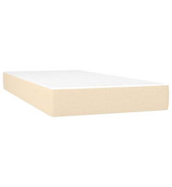 Sommier tapissier et matelas et LED Crème 200x200 cm Tissu