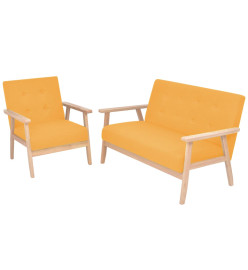 Ensemble de canapé 2 pcs Tissu jaune