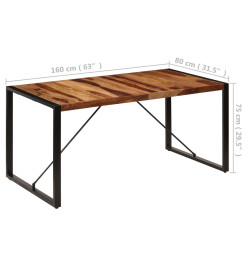 Table de salle à manger 160x80x75 cm Bois de Sesham massif