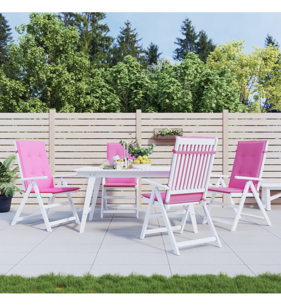 Coussins de chaise à dossier haut 4 pcs rose tissu