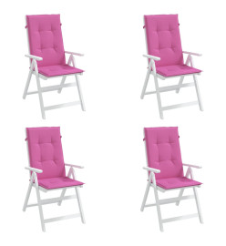 Coussins de chaise à dossier haut 4 pcs rose tissu