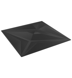 Panneaux muraux 48 pcs noir 50x50 cm EPS 12 m² étoile