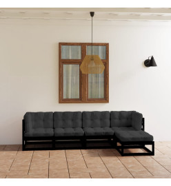 Salon de jardin 5 pcs avec coussins Bois de pin massif