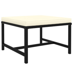 Salon de jardin 7 pcs avec coussins Résine tressée Noir