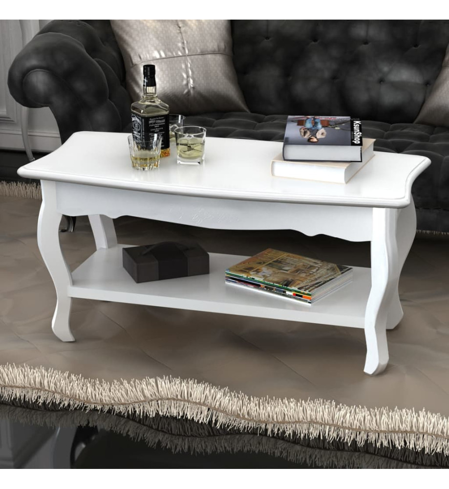 Table basse 2 couches MDF Blanc