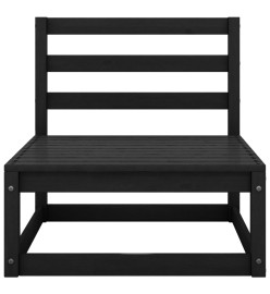 Salon de jardin 2 pcs avec coussins Noir Bois de pin massif