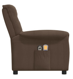 Fauteuil électrique de massage Marron Tissu microfibre