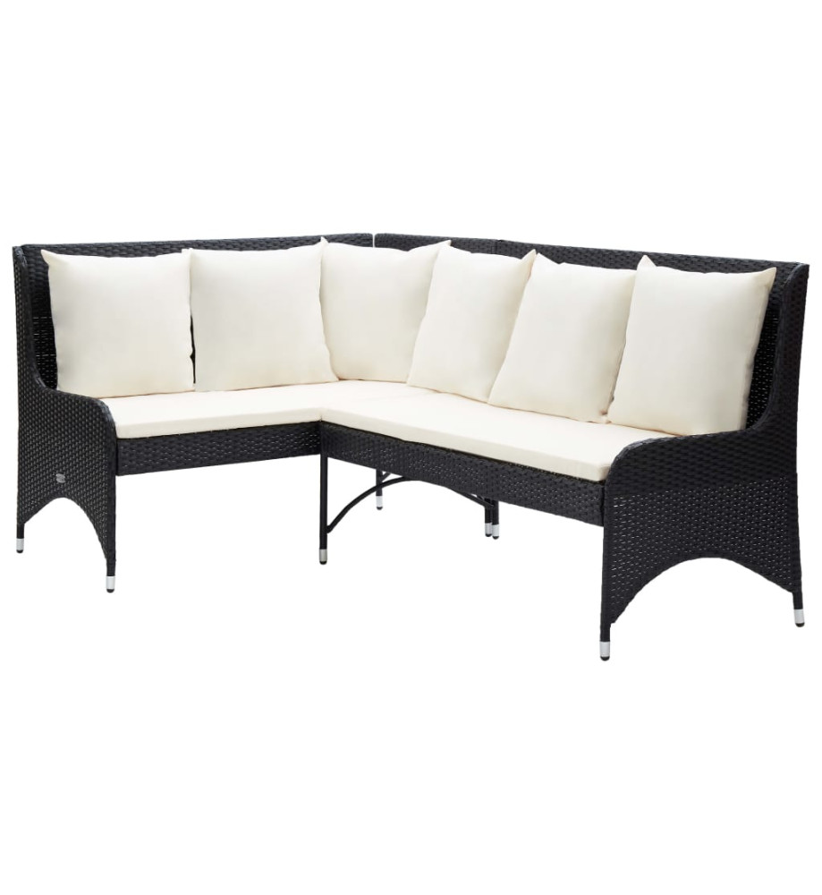 Canapés d'angle de jardin 2 pcs Résine tressée Noir Canapés d'angle de jardin 2 pcs Résine tressée Noir