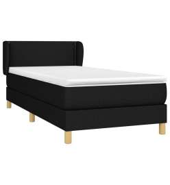 Lit à sommier tapissier avec matelas Noir 90x200 cm Tissu
