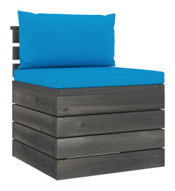 Salon palette de jardin 3 pcs avec coussins Bois de pin massif