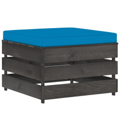 Salon de jardin 12 pcs avec coussins Bois imprégné de gris
