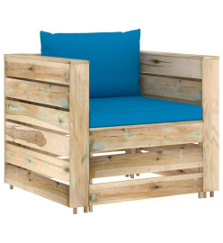 Salon de jardin 12 pcs avec coussins Bois imprégné de vert
