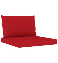 Salon de jardin 6 pcs avec coussins rouge