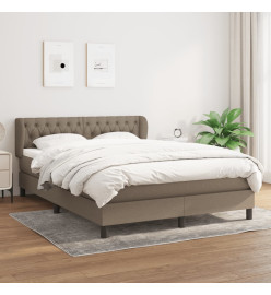 Lit à sommier tapissier avec matelas Taupe 140x200 cm Tissu