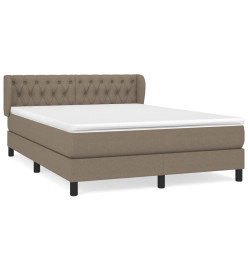 Lit à sommier tapissier avec matelas Taupe 140x200 cm Tissu