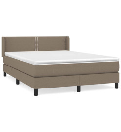 Lit à sommier tapissier avec matelas Taupe 140x200 cm Tissu