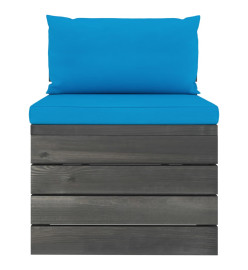 Salon palette de jardin 11 pcs avec coussins Bois de pin massif
