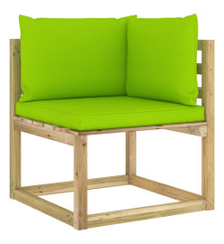 Salon de jardin 10 pcs avec coussins bois de pin imprégné