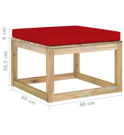Salon de jardin 6 pcs avec coussins bois de pin imprégné