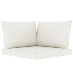 Salon de jardin 8 pcs avec coussins Crème