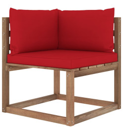 Salon palette de jardin 5 pcs et coussins Bois de pin imprégné