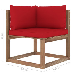 Salon palette de jardin 5 pcs et coussins Bois de pin imprégné