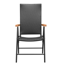 Ensemble de salle à manger de jardin 5 pcs Noir et marron