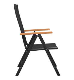 Ensemble de salle à manger de jardin 5 pcs Noir et marron