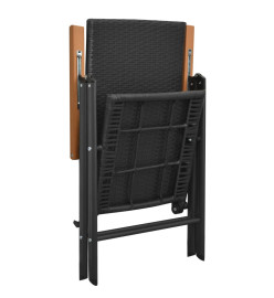 Ensemble de salle à manger de jardin 5 pcs Noir et marron