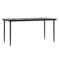 Ensemble à dîner de jardin 5 pcs Noir et marron Résine tressée