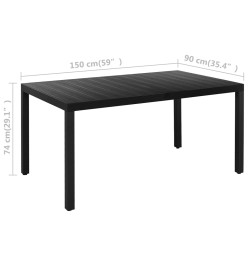 Ensemble de salle à manger de jardin 5 pcs Noir et marron