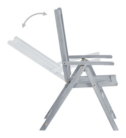Chaises inclinables de jardin 6 pcs avec coussins Bois d'acacia