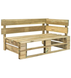 Salon de jardin palette 4pcs avec coussins pin imprégné de vert