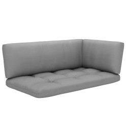 Salon de jardin palette 4pcs avec coussins pin imprégné de vert