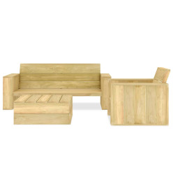 Salon de jardin 3 pcs Bois de pin imprégné