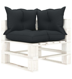 Salon palette de jardin 6 pcs avec coussins anthracite bois