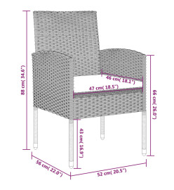 Ensemble de salle à manger de jardin 5 pcs Anthracite