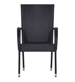 Ensemble de salle à manger de jardin 7 pcs Noir