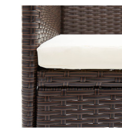 Mobilier de salle à manger de jardin coussins 7 pcs Marron/noir