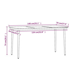 Ensemble de salle à manger de jardin avec coussins 5 pcs Noir