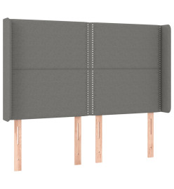 Sommier tapissier et matelas et LED Gris foncé 140x200 cm Tissu