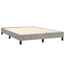 Lit à sommier tapissier et matelas Gris clair 140x190cm Velours
