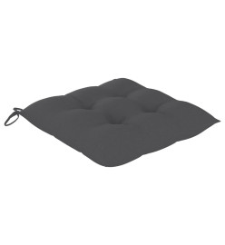 Chaises à dîner 4 pcs avec coussins anthracite Bois de teck