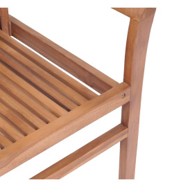 Chaises à dîner 6pcs avec coussins à carreaux rouge Teck solide