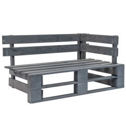 Canapé palette 2 places avec coussins Pin imprégné de gris