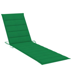 Chaise longue avec table et coussin Bois de teck solide
